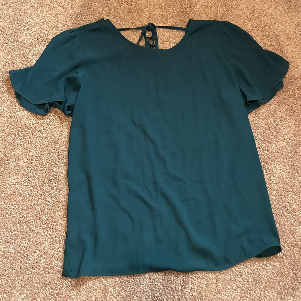 Emerald Green Top / blouse - LOFT Small